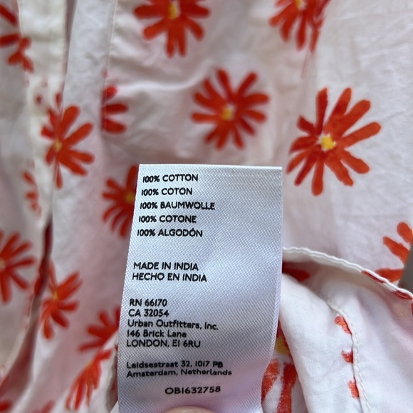 Anthropologie Maeve White and Orange Floral Top - Picture 7 of 7